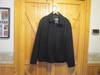 Steve & Barrys the Wooly Mammouth Jacket LG Zip Front Black Wool
