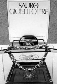 New Italian Designer Bracelet by SAURO 18K W/Gold and Sapphires