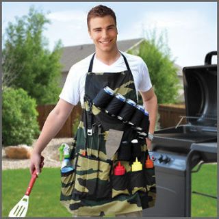 The GRILL SERGEANT Camo/Camouflag e Full BBQ Grilling Apron/Drink