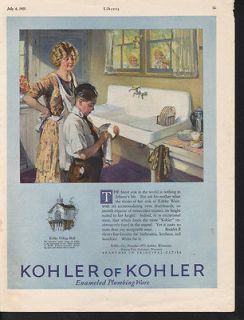 1925 KOHLER PLUMBING SINK KITCHEN DECOR HOME BOY CHORE