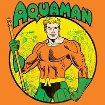 Aquaman Standing Tall with Fish Tee Licensed DC Comics Tee Shirt Sizes