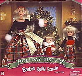 Kelly Stacie Barbie Doll Holiday Sisters Christmas 1998 NIB Gift Set