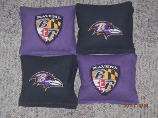 BALTIMORE RAVENS EMBROIDERED CORN HOLE BAGS(8)