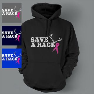 Save a Rack BREAST Cancer pink ribbon awareness Hoodie
