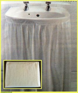 White Wipe Clean PEVA Sink Basin Skirt Curtain Self Adhesive Bathroom