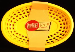 TableCraft 6 Plastic Baskets Red and Yellow Commercial Quality
