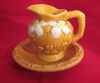 Miniature Pitcher and Wash Basin Set Golden Floral Made in Japan