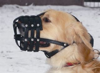DT Soft Leather Basket Dog Muzzle by Dean and Tyler