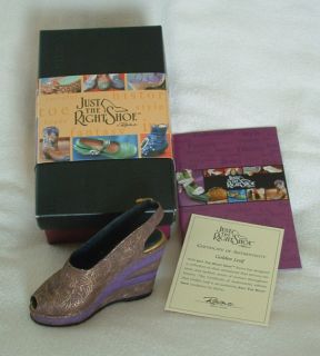 Just The Right SHOE Style GOLDEN LEAF Raine 1942 Design WEDGE HEEL