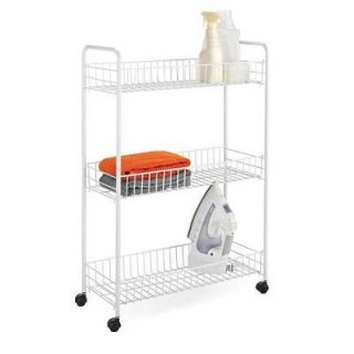 Tier Utility Cart Mobile Laundry Room Organizer Rack On Wheels Home