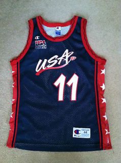 Authentic 96 Dream Team II USA Olympic Karl Malone Champion Jersey