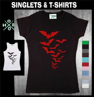 New Bat BATS Ladies Womens Hobo Designs T shirt Top Gothic COLOURS