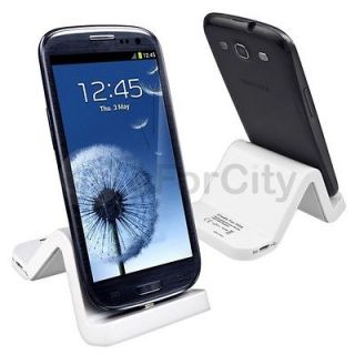 White Charging Charger Dock Cradle Stand For Samsung Galaxy S3 S 3 III