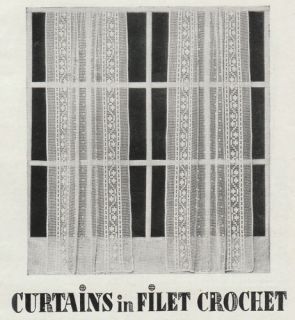 Vintage 1930s crochet filet curtains pattern