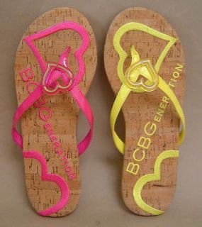 New $39 BCBGeneration CORK Thong Sandal Flip Flops 6 7 8 10 PINK or