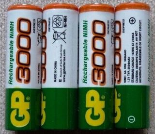 Genuine GP AA 3000 1.2v x4 Ni Mh Rechargeable Batteries Battery LR6