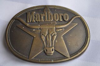 Marlboro longhorn steer star brass BELT BUCKLE