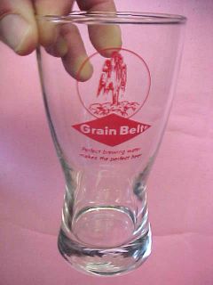 Grain Belt Grainbelt beer glass glasses 5.5 H x 3 dia EXCELLENT