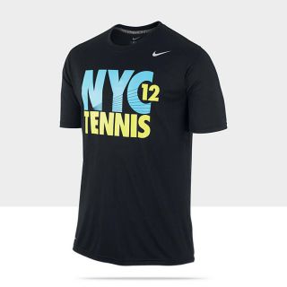 New NIKE Men`s NYC 12 Tennis Top Black Black 577642 010