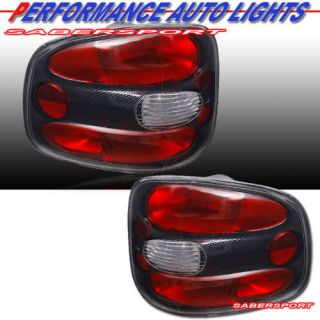 97 00 FORD F150 FLARESIDE STEPSIDE ALTEZZA TAIL LIGHTS CARBON STYLE