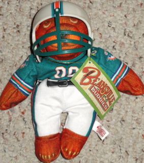 BUDDIES Miami Dolphin NFL FOOTBALL TEDDY BEAR Bean Bag Plush