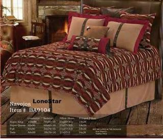 Western Rustic Lodge Santa Fe Navajo Chenille Comforter Bedding Set
