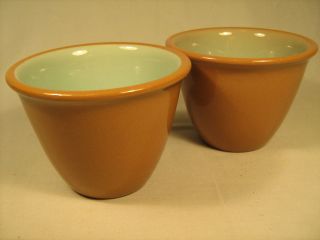 Y12] Set of 2 CHATEAU BUFFET Custard Yogurt Cup 8 oz BROWN