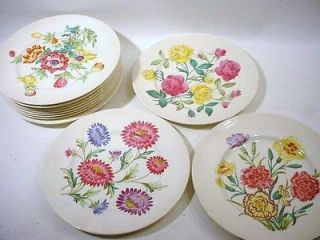 Antique BOOTHS China England 12 DIFFERENT FLORALS Flora DINNER PLATES