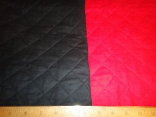 Black & Red QUILTED FLANNEL FABRIC Double Sided .63 Yd L
