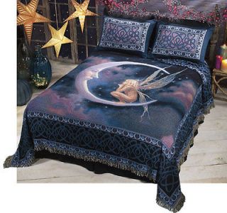 Fairy On The Moon ~ Queen Woven Tapestry Bedspread 90x90