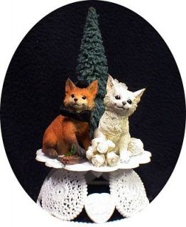 Adorable Foxes Nature Fox Wedding Cake topper dog TREE