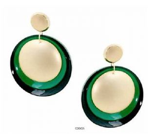 Belle Noel Kim Kardashian Emerald resin disc earrings