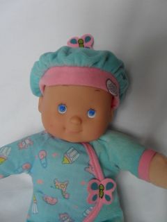 New Adventures BABY BEANS Plush Doll W/ Vinyl Face Pink Blue w