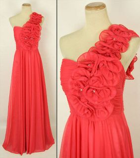 BETSY & ADAM $250 CORAL Prom Evening Gown Ball Formal Dress NWT Avail