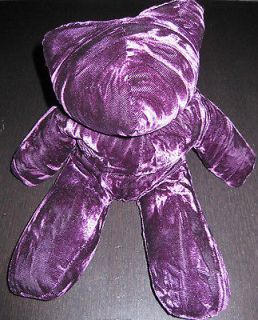 Soft & Fuzzy Purple Crushed Velvet / Velveteen Bean Bag Teddy Bear