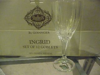 Shannon Crystal Glasses By Godinger INGRID   SET of 12 GOBLETS