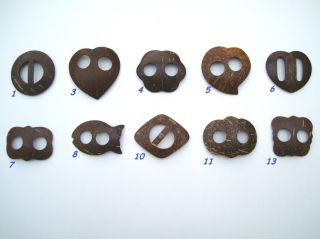 Coconut Shell Sarong / Pareo Buckle / Fastener / Clip / Tie. 9 Shapes