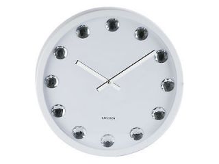Karlsson Big Diamond White Steel Casing Wall Clock 16Dia Retail Boxed