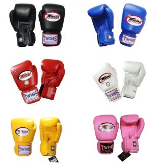 Twins Muay Thai MMA Boxing / Training Gloves cowskin Leather Velcro