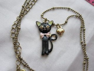 Betsey Johnson Black Cat Necklace