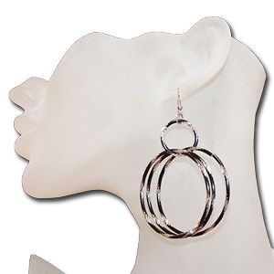 Metallic hoop earrings fashion jewelry costume jewelry cheap wholesale