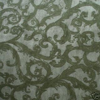 NEW MINKY BAROQUE OLIVE GREEN CHENILLE FABRIC 30X36