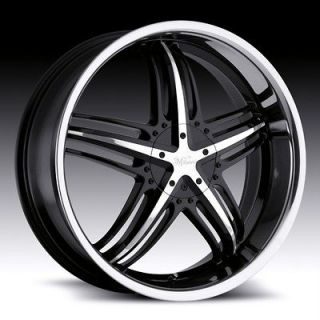 22 inch Milanni Force Black Wheels Rims 5x110 +32