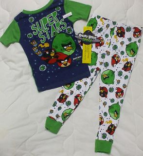 NEW 5 5T Angry Birds Pajamas Shirt Pants Boys Super Stars