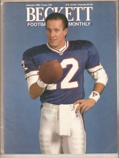 January 1992 Beckett Football Monthly Issue #22 with Jim Kelly on the