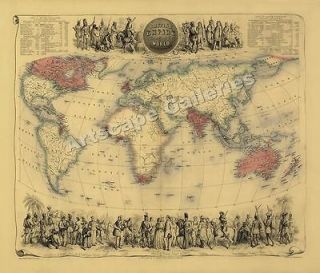 1850 Historic World Map of the British Empire 24x28