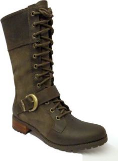 3728R Earthkeepers Womens Bethel Buckle Mid Lace Olive Leather Boot