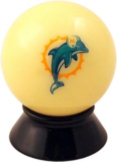 NFL Miami DOLPHINS Pool Billiard Cue or Eight 8 Ball (Old Style, White
