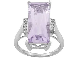 Rose De France Amethyst & White Diamond .925 Sterling Silver Ring JTV