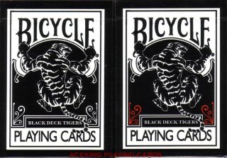 decks BICYCLE BLACK TIGER UV500 playing cards white+red by